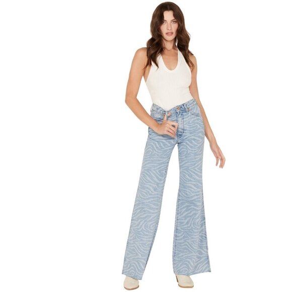 Wrangler Women's Size 28 Tiger Print Wanderer 622 High Rise Flare Denim‎ Jeans - Picture 11 of 11